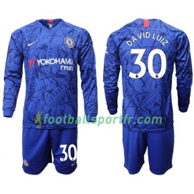 Tenue Chelsea David Luiz 30 Enfant Domicile 2019-2020 Maillot de Foot ML